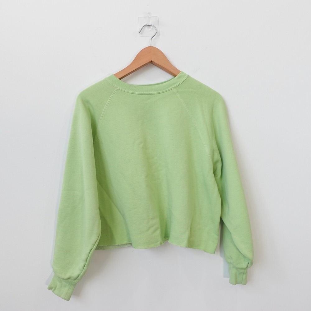Y2K Oversized Crop Sweater Women XS Green Soft Girl Summer Lime ARITZIA Wilfred